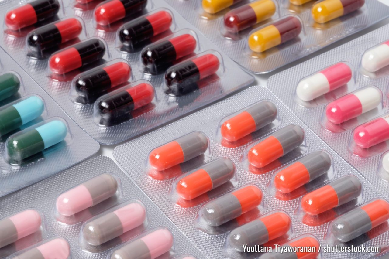 Medikamententablette und -kapsel Antibiotika in Blisterpackungen